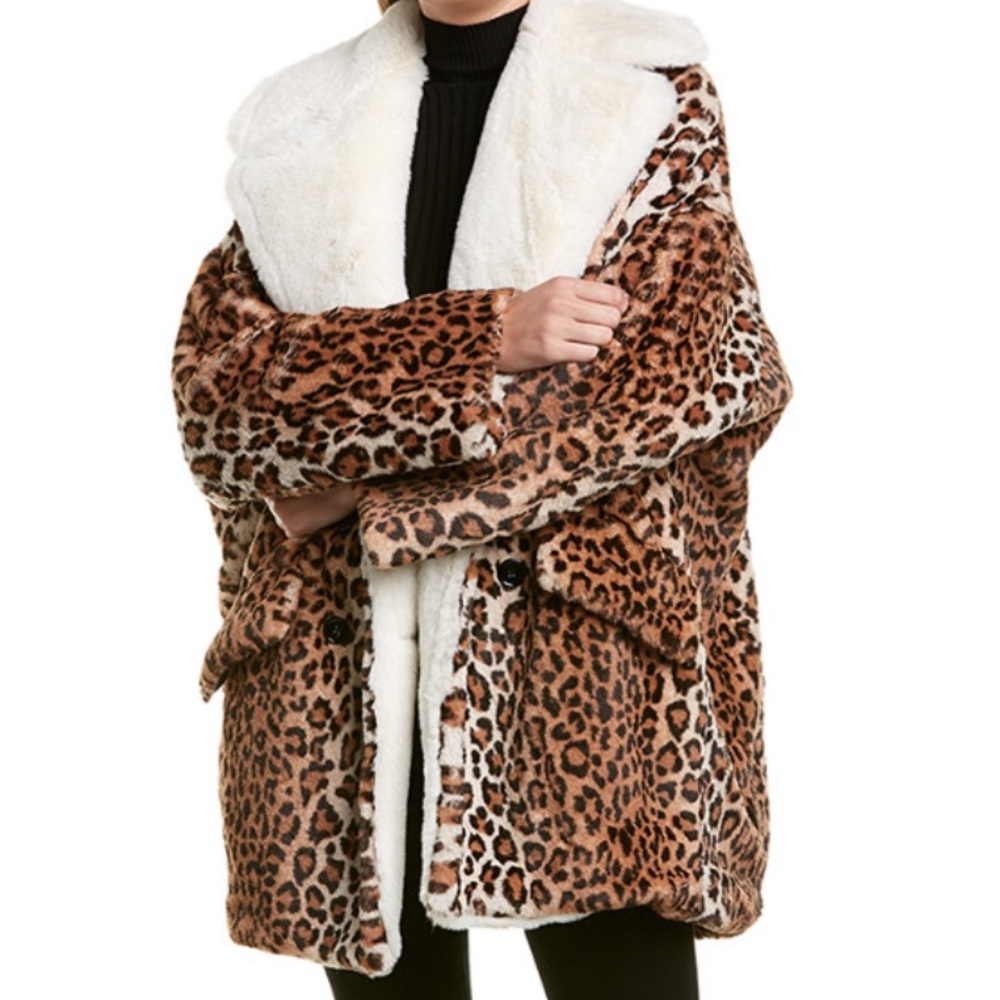 The Kooples Leopard Faux Fur Coat